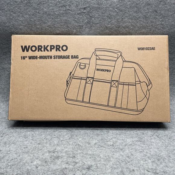 WORKPRO 16-inch Heavy Duty Zipper Tool Bag Wide Mouth Storage Carrying Work Tote - Picture 9 of 9